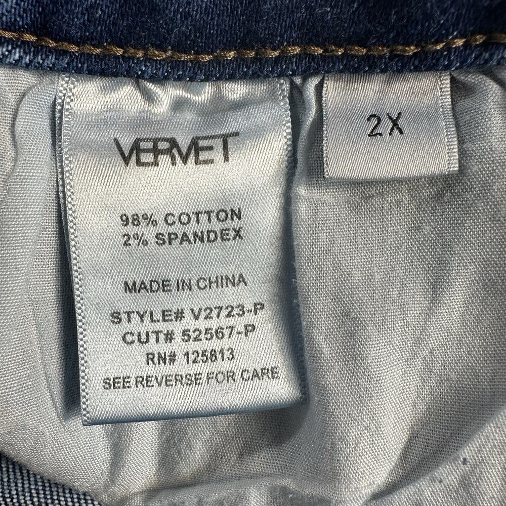 Vervet Size 2X Blue High Rise Distressed Raw Hem Cut Off Jean Denim Shorts 35x5 - Picture 7 of 8